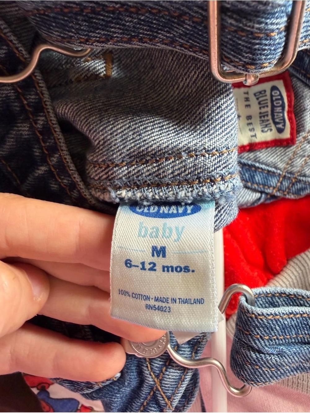 Old Navy Dark Blue Denim Shortalls for Kids, mid 2000s - Picture 3 of 3